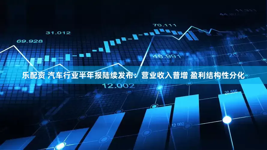 乐配资 汽车行业半年报陆续发布：营业收入普增 盈利结构性分化